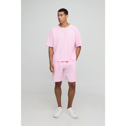 Ensemble oversize plissé avec t-shirt et short - M - Boohooman - Modalova