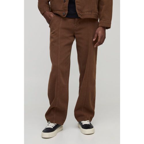 Jean large délavé à coutures apparentes - 28R - Boohooman - Modalova