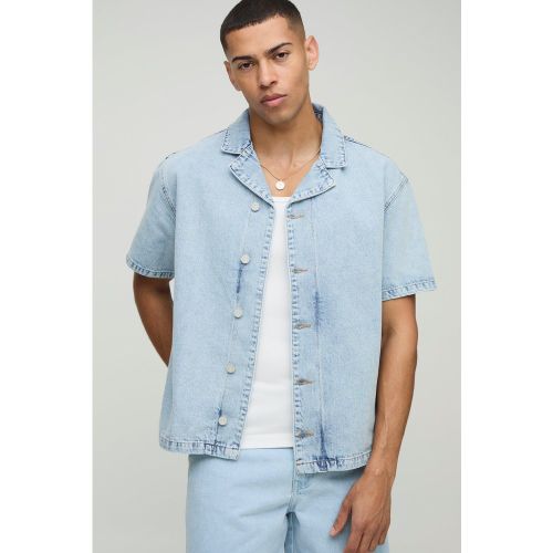 Chemise oversize délavée en jean - S - Boohooman - Modalova