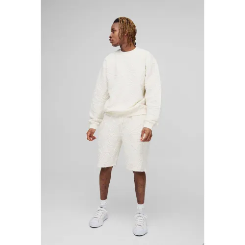 Tall - Ensemble matelassé avec sweat et short - 2XL - Boohooman - Modalova