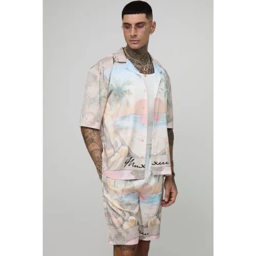 Tall - Ensemble à manches 3/4 et short - S - Boohooman - Modalova