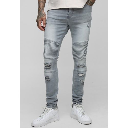 Tall - Jean biker super skinny - 30 - Boohooman - Modalova