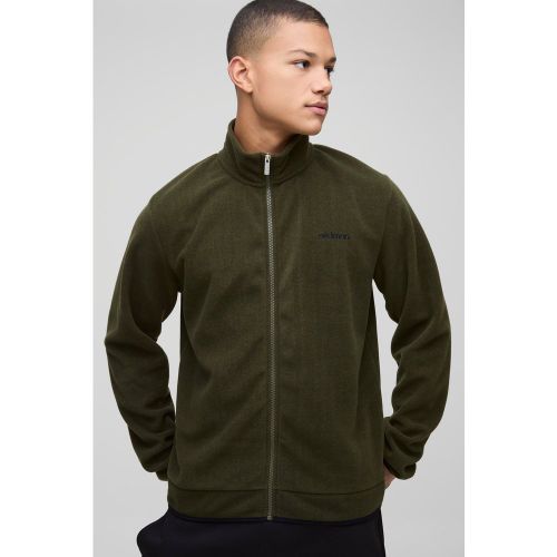 Veste de survêtement zippée en polaire à broderie homme - S - Boohooman - Modalova