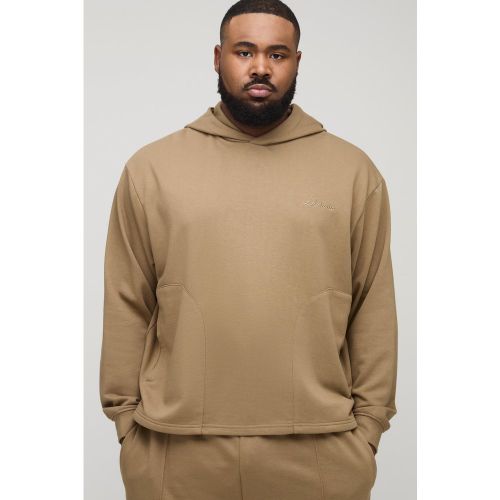 Plus Tonal Embroidered Welt Pocked Hoodie - 2XL - Boohooman - Modalova