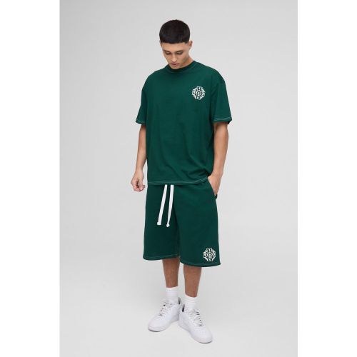 Ensemble oversize croisé avec t-shirt et short - S - Boohooman - Modalova