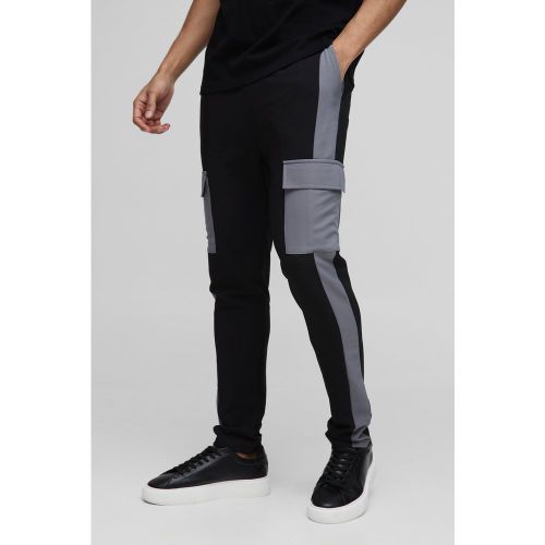 Pantalon cargo skinny color block - S - Boohooman - Modalova