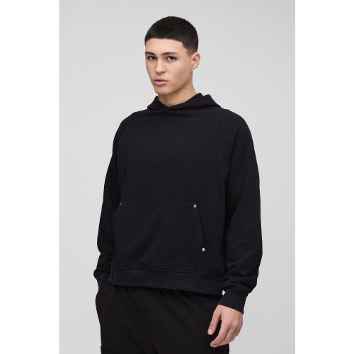 Sweat à capuche oversize délavé à manches raglan - S - Boohooman - Modalova
