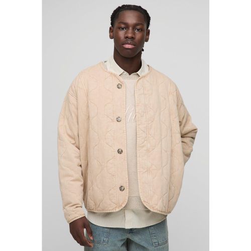 Bomber oversize matelassé délavé homme - S - Boohooman - Modalova