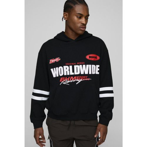 Sweat à capuche oversize en tissu gaufré - S - Boohooman - Modalova