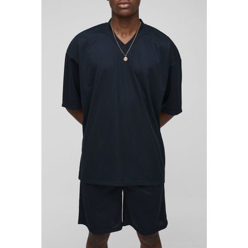 Ensemble oversize à col V en mesh avec short - S - Boohooman - Modalova