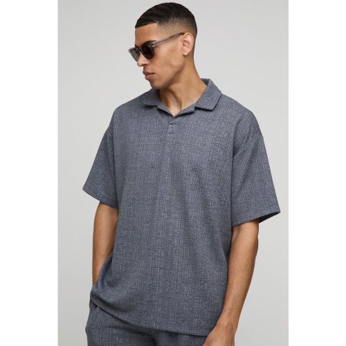 Polo oversize texturé à rayures - S - Boohooman - Modalova