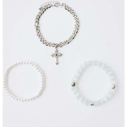 Lot de 3 bracelets en perle - ONE SIZE - Boohooman - Modalova