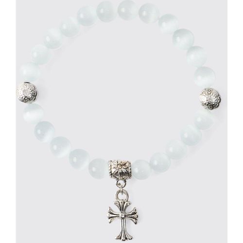 Bracelet perlé à croix - ONE SIZE - Boohooman - Modalova