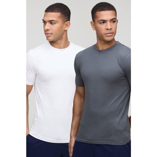 Lot de 2 t-shirts moulants à col ras du cou - S - Boohooman - Modalova