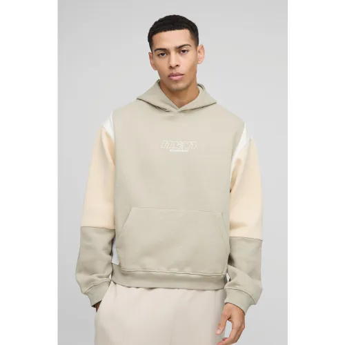 Sweat à capuche oversize color block - MAN homme - S - Boohooman - Modalova