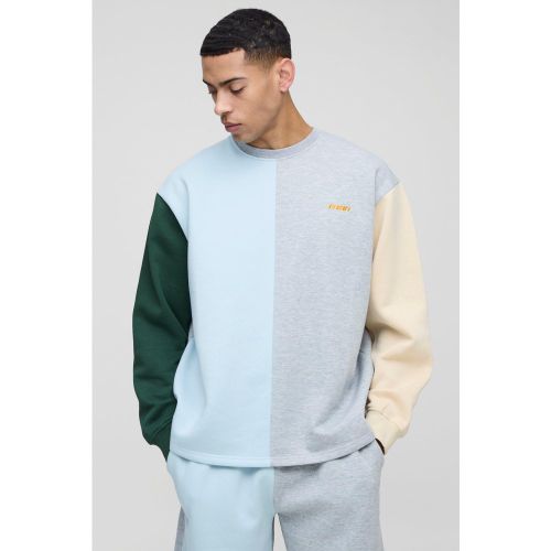 Sweat oversize effet color block - MAN - S - Boohooman - Modalova