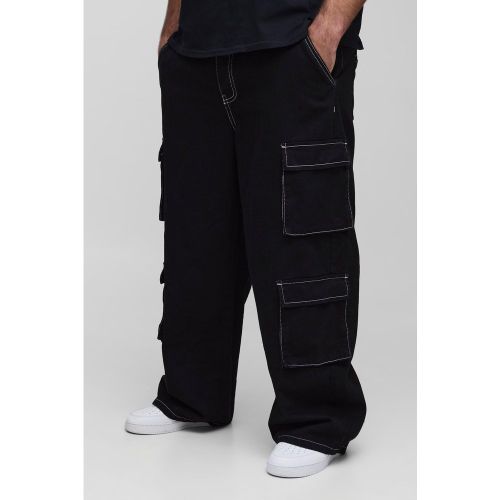 Grande taille - Jean cargo large à coutures contrastantes homme - 38 - Boohooman - Modalova