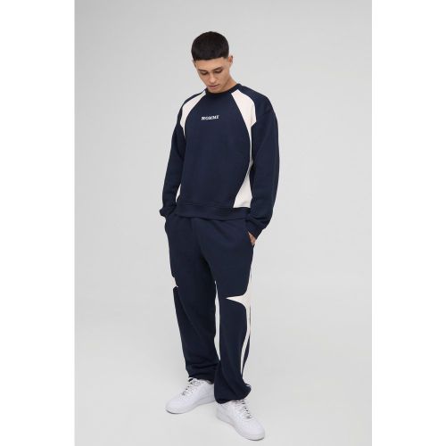 Ensemble oversize color block à broderie - S - Boohooman - Modalova