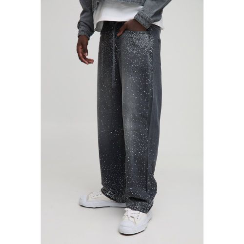 Jean large délavé à ceinture - 28R - Boohooman - Modalova