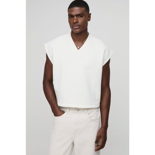 Sweat oversize court à col V - S - Boohooman - Modalova