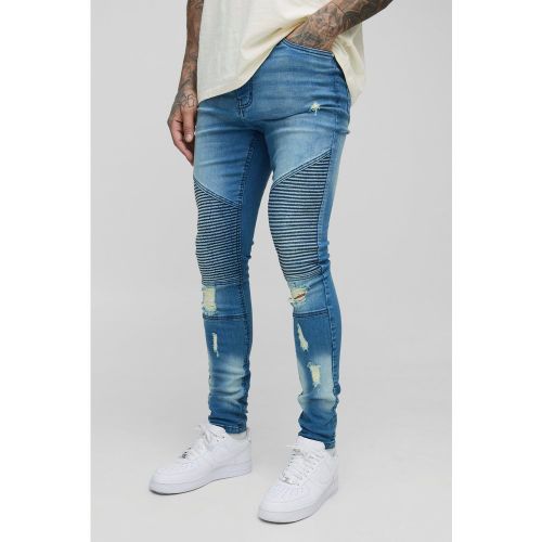 Tall - Jean biker super skinny - 30 - Boohooman - Modalova