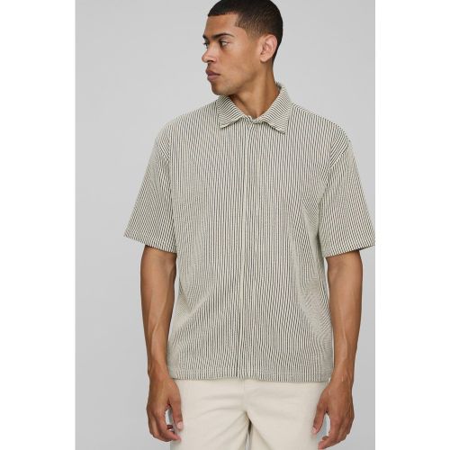Chemise oversize côtelée en jersey - S - Boohooman - Modalova