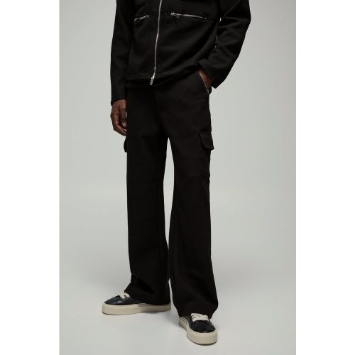 Pantalon large effet laine à taille fixe - 28 - Boohooman - Modalova