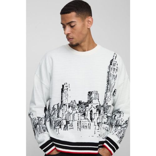 Pull oversize à imprimé jacquard - XL - Boohooman - Modalova