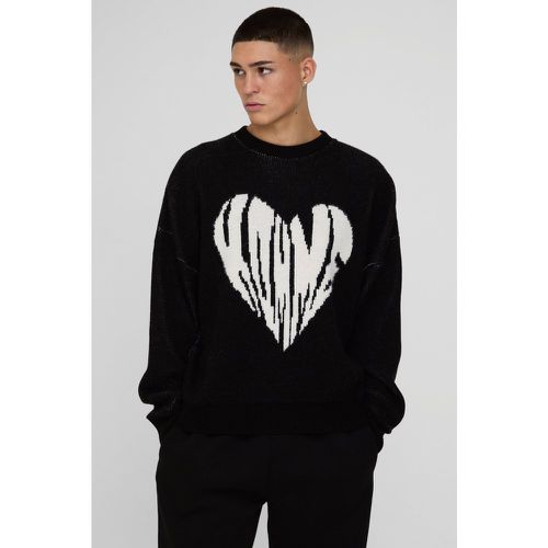 Pull oversize à imprimé cœur - S - Boohooman - Modalova