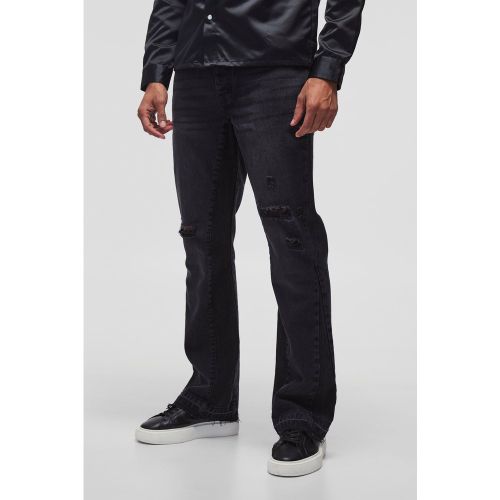 Jean flare slim en denim délavé - 30R - Boohooman - Modalova