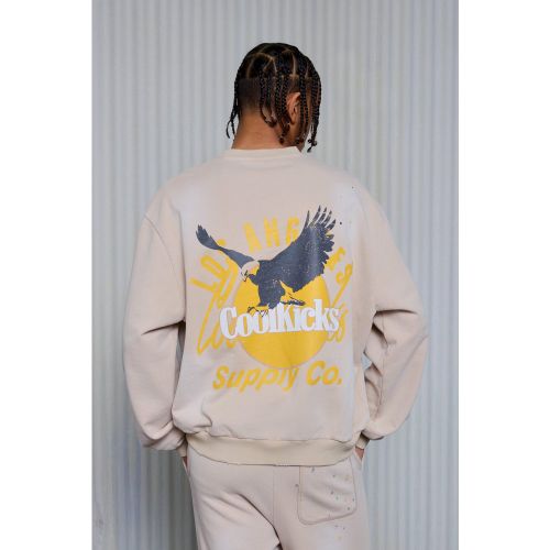 Sweat oversize épais à imprimé cool homme - S - Boohooman - Modalova