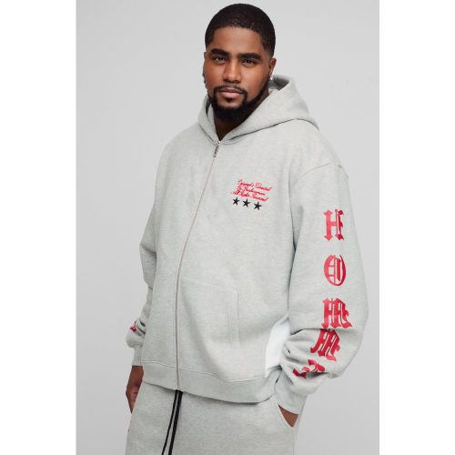 Grande taille - Sweat à capuche oversize zippé - XXXXL - Boohooman - Modalova