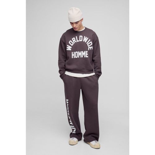 Survêtement oversize à imprimé Worldwide - S - Boohooman - Modalova