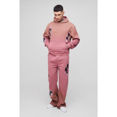 Tall - Survêtement oversize délavé à imprimé croisé - S - Boohooman - Modalova