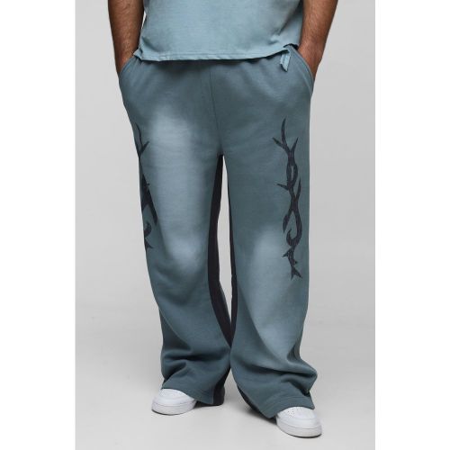 Grande taille - Jogging large délavé à imprimé graffiti - XXXL - Boohooman - Modalova