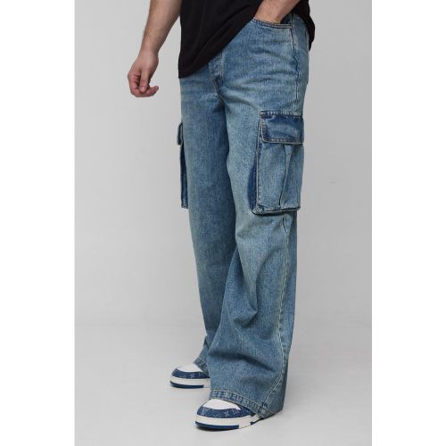 Tall - Jean cargo à détails pincés homme - 30 - Boohooman - Modalova