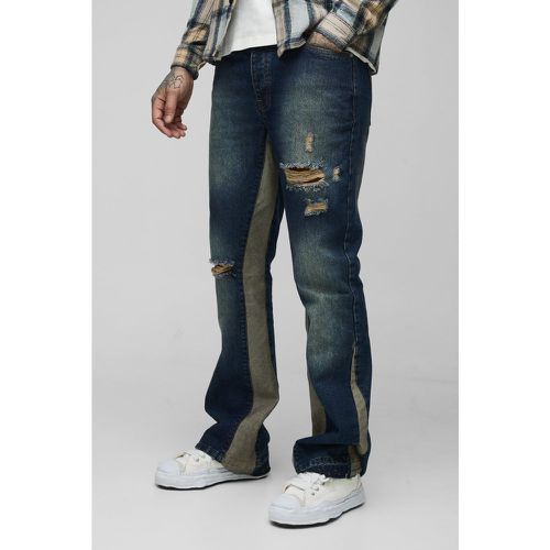 Tall" - Jean Flare Slim Délavé À Taches De Peinture - 32 - boohoo - Modalova