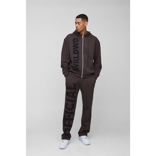 Survêtement oversize zippé - Official - S - Boohooman - Modalova