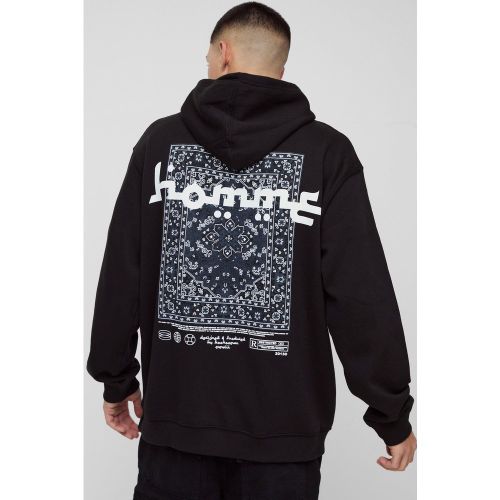 Sweat à capuche oversize à imprimé mosaïque - S - Boohooman - Modalova