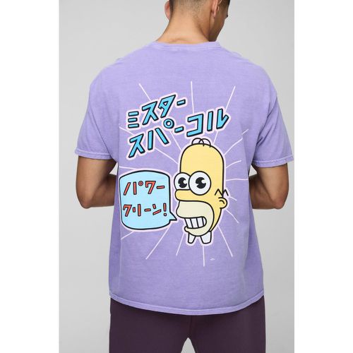 T-shirt oversize délavé à imprimé The Simpsons - S - Boohooman - Modalova