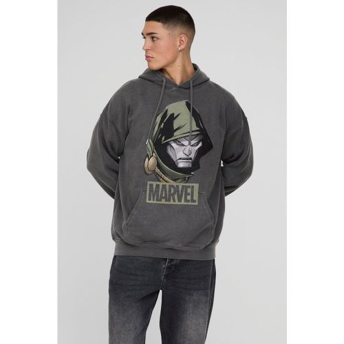 Sweat à capuche oversize délavé à imprimé Marvel homme - S - Boohooman - Modalova