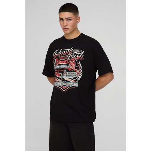 T-Shirt Oversize Imprimé Johnny Cash - L - boohoo - Modalova