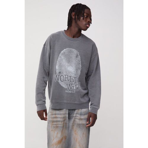 Sweat oversize à imprimé Worldwide homme - S - Boohooman - Modalova