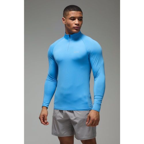 Veste à col zippé moulante et manches raglan - MAN Active homme - S - Boohooman - Modalova