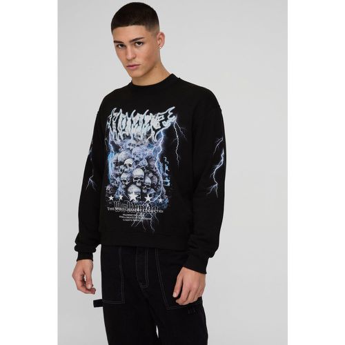 Sweat oversize imprimé à coutures apparentes homme - S - Boohooman - Modalova