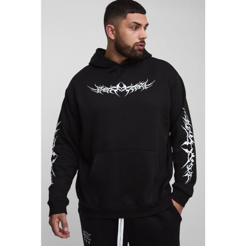 Grande taille - Sweat à capuche oversize à imprimé gothique - 2XL - Boohooman - Modalova