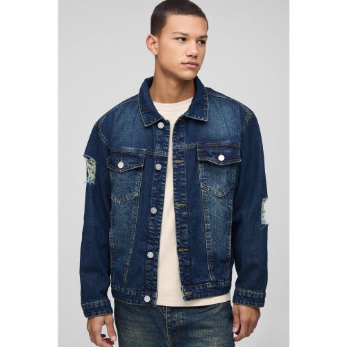 Veste déchirée délavée - S - Boohooman - Modalova