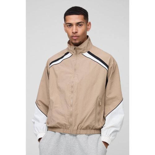 Veste de survêtement color block en nylon - S - Boohooman - Modalova