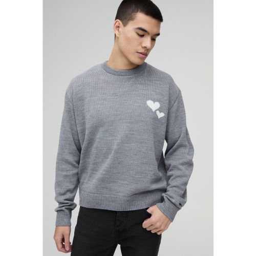 Pull oversize à broderie cœur - L - Boohooman - Modalova