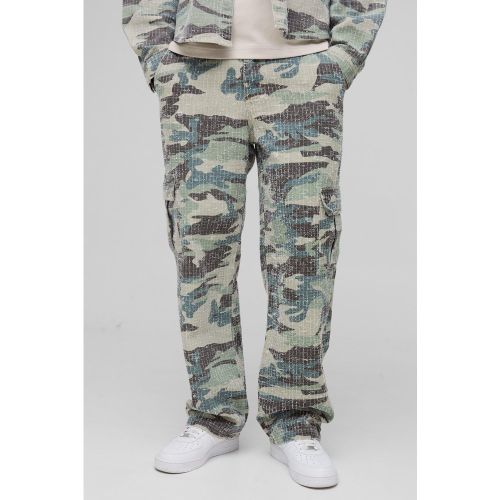 Tall - Jean cargo large à imprimé camouflage homme - 40 - Boohooman - Modalova